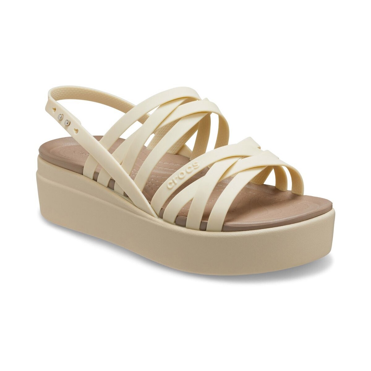 Crocs Brooklyn Strappy Low Wedge W Bone - Scarpe Donna