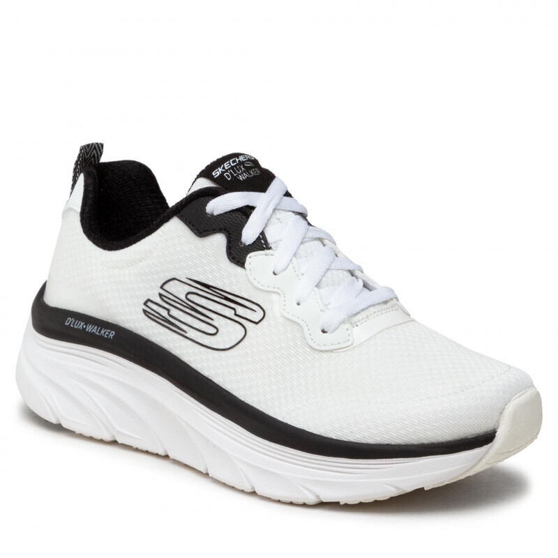 Skechers D&#39;Lux Walker - Be Easy - White Black - Scarpe Donna