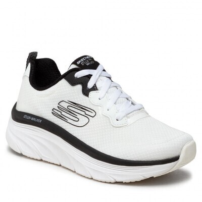 Skechers D&#39;Lux Walker - Be Easy - White Black - Scarpe Donna