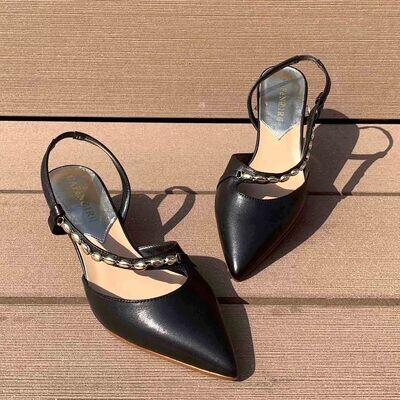 Cafe Noir Decollete Nero con Cinturino Asimmetrico Scarpe Donna