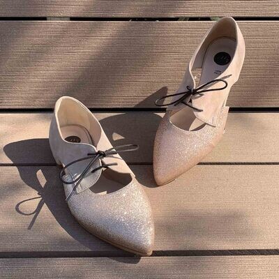 Lilly Mocassini Glitter Cipria - Scarpe Donna
