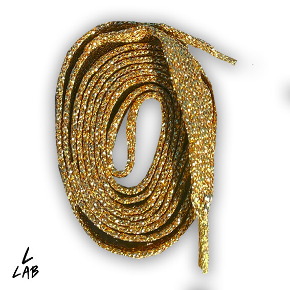 Lacci Colorati Piatti Glitter Oro