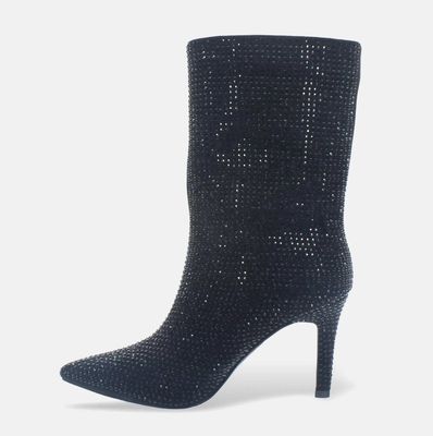 Kharisma Stivaletto Tacco a Punta e Strass Nero - Scarpe Donna