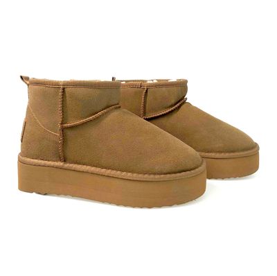 Miha Mini Boots Beige con Plateau - Scarpe Donna