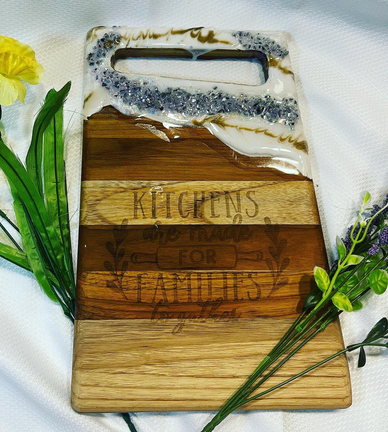 Bamboo Cutting Board, Charcuterie, Epoxy Resin