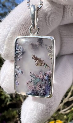 Window Garden Moss Agate Sterling Silver Pendant