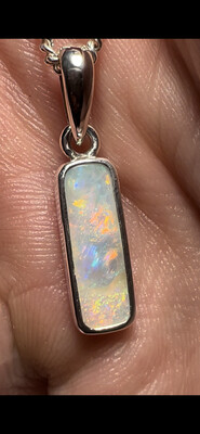 Lightning Ridge Crystal Opal Sterling Silver Pendant