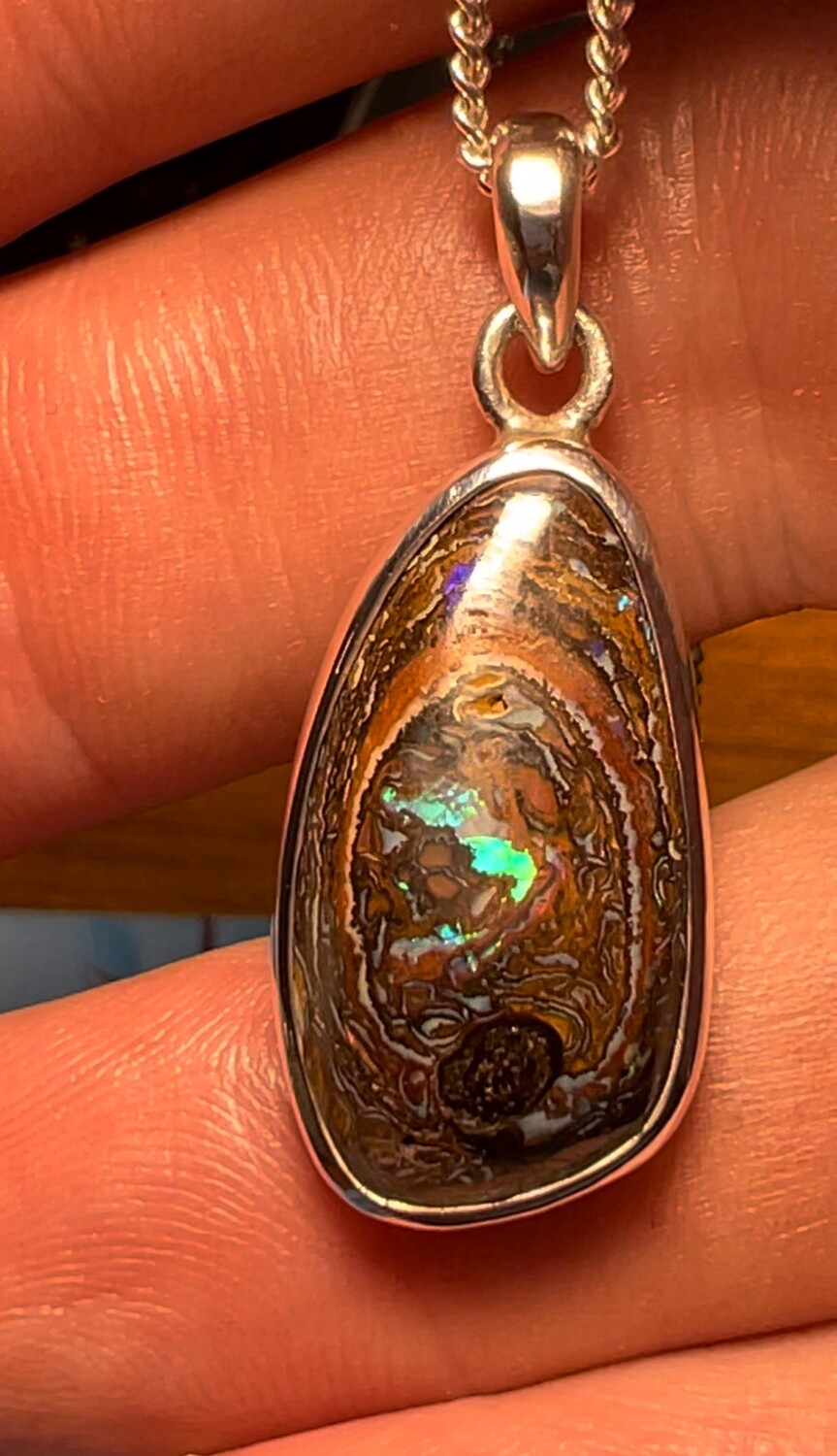 Koroit Boulder Opal Dance Silver Pendant