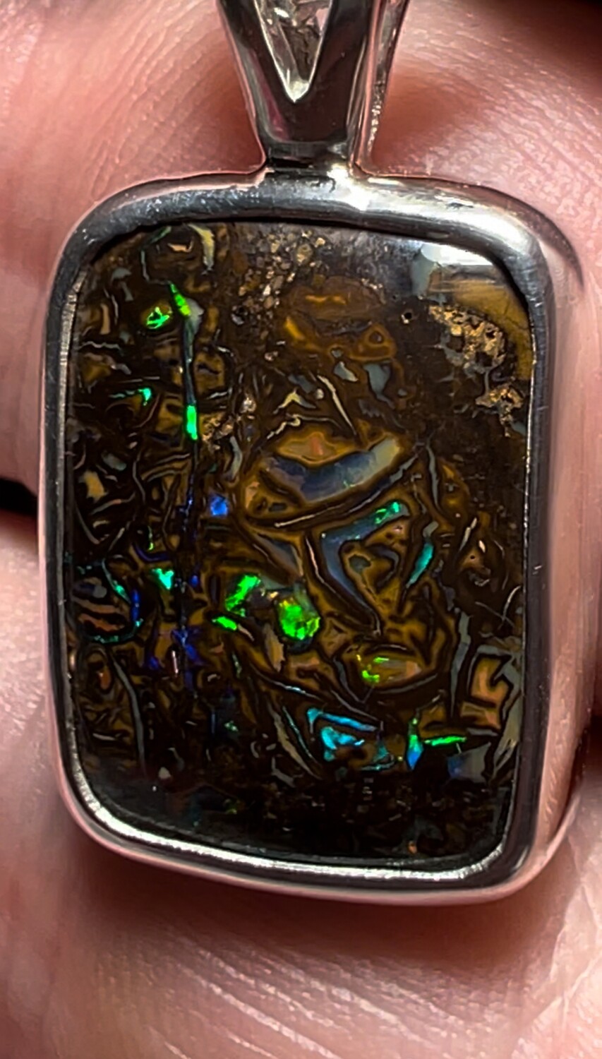 Koroit Boulder Opal King Silver Pendant