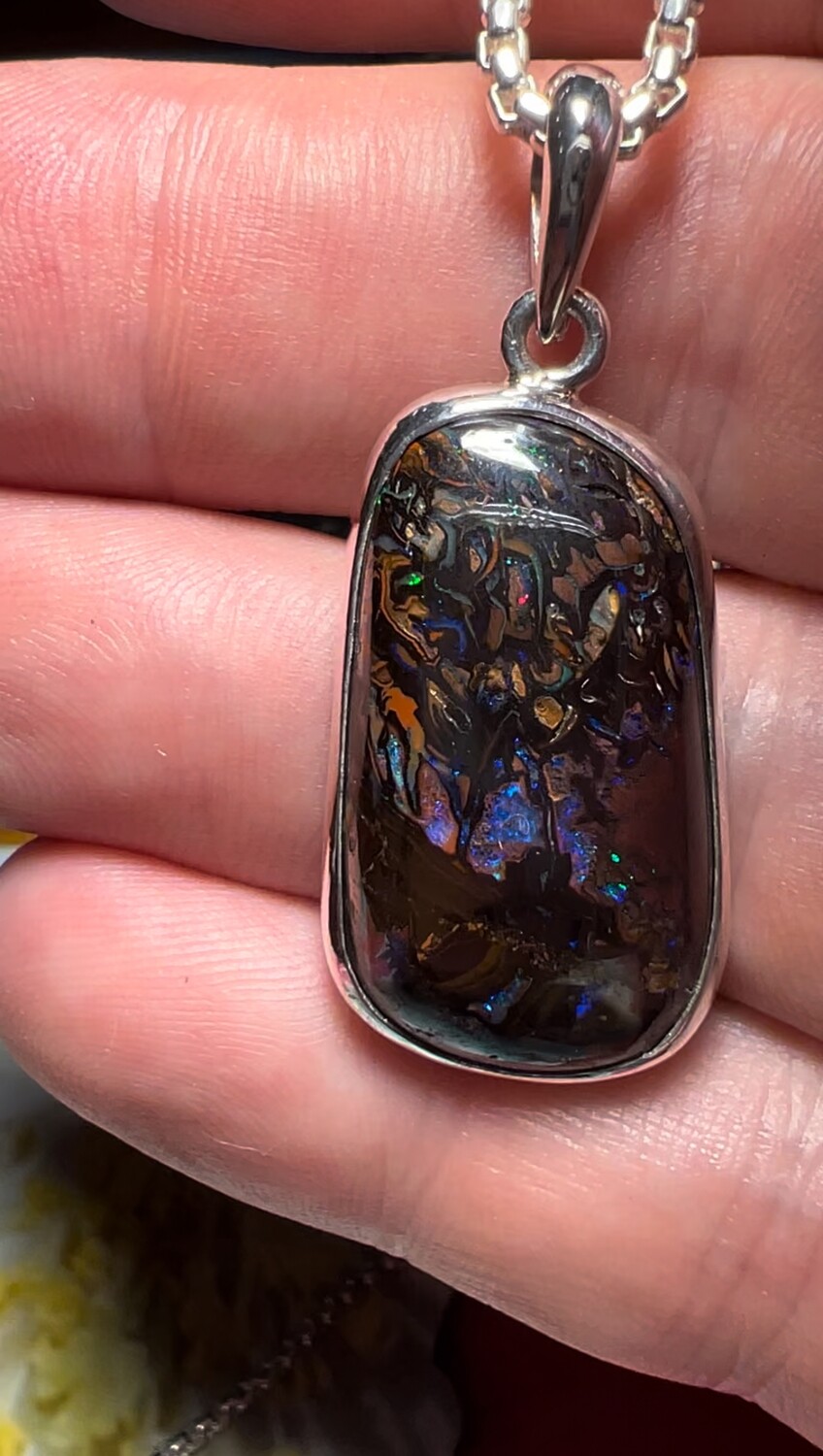 Koroit Boulder Opal Celebrate Silver Pendant