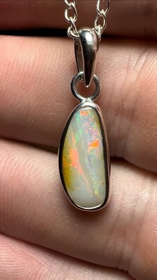 Fossilised Lightning Ridge Opal Sterling Silver Pendant