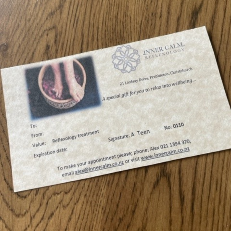 Inner Calm Gift Voucher for treatments or self-care items