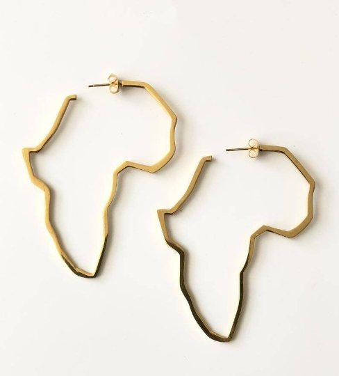 Africa shaped earrings