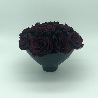 Black Ceramic Bowl Vase
