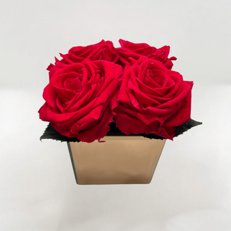Red Rose Copper Cube