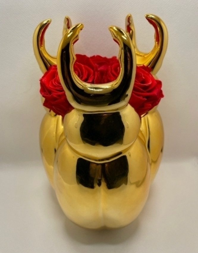 Large Golden Beetle Vase