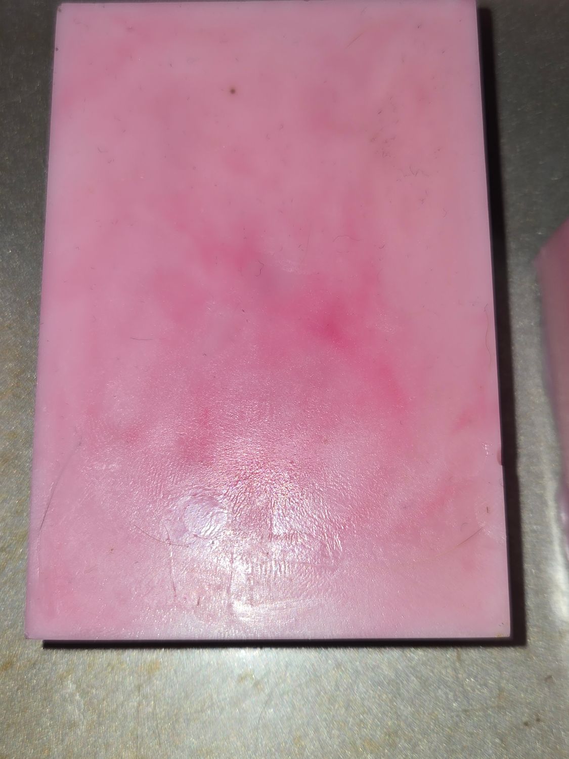 Candy Cane Surprise soaps without exfoliating pepermint pieces