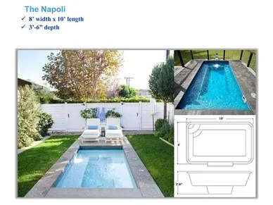 The Napoli Fiberglass Pool Thermally Insulated Available