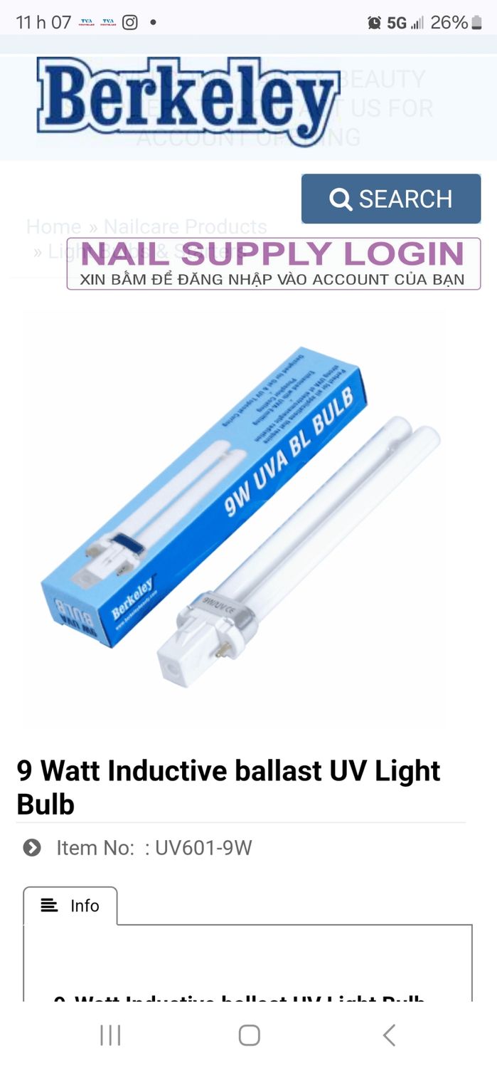 Ampoule U.V 9w de rechange. Kit de 2