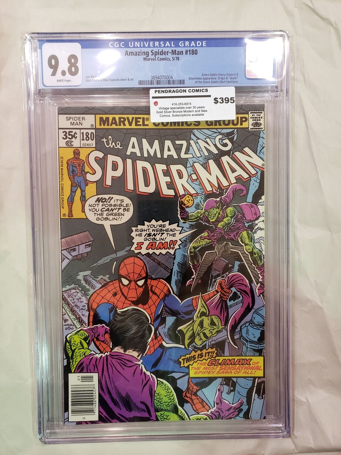 Amazing Spider-Man #180 CGC 9.8