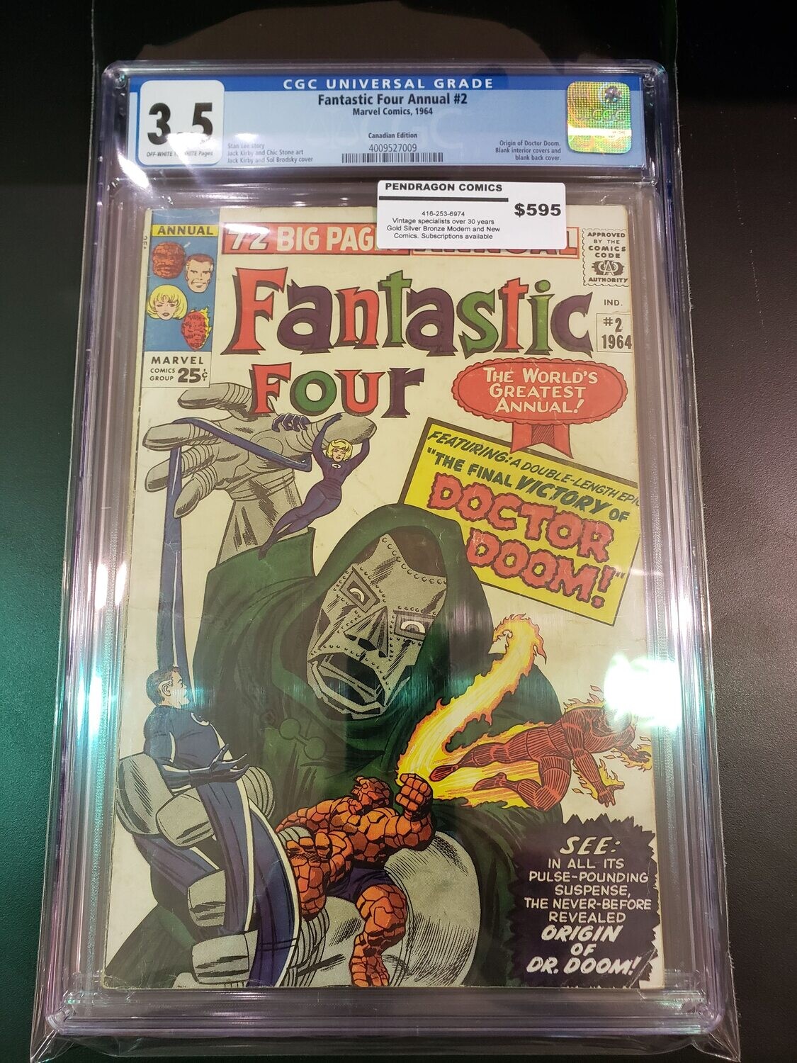 Fantastic Four Annual #2 CGC 3.5 Canadian Edition
