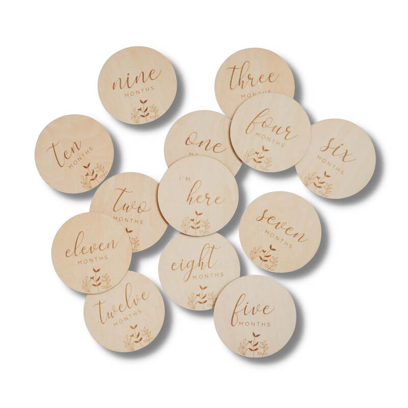 Baby Monthly Wood Milestone Cards