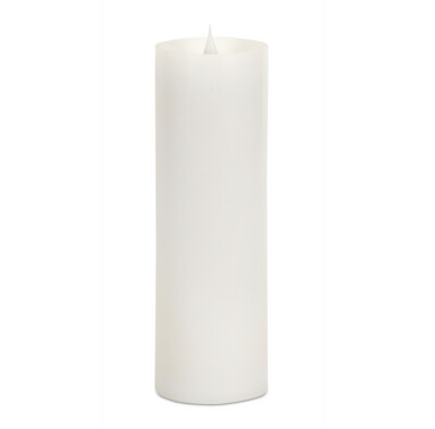 Simplux 3&quot; x 9&quot; White Moving Flame Candle