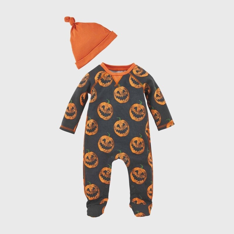 Boy Pumpkin Sleeper &amp; Hat