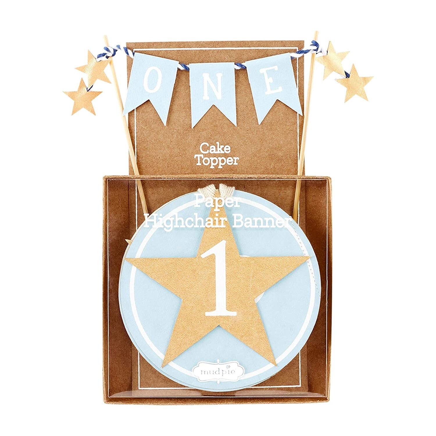 Cake Topper &amp; High Chair Banner, Type: Blue