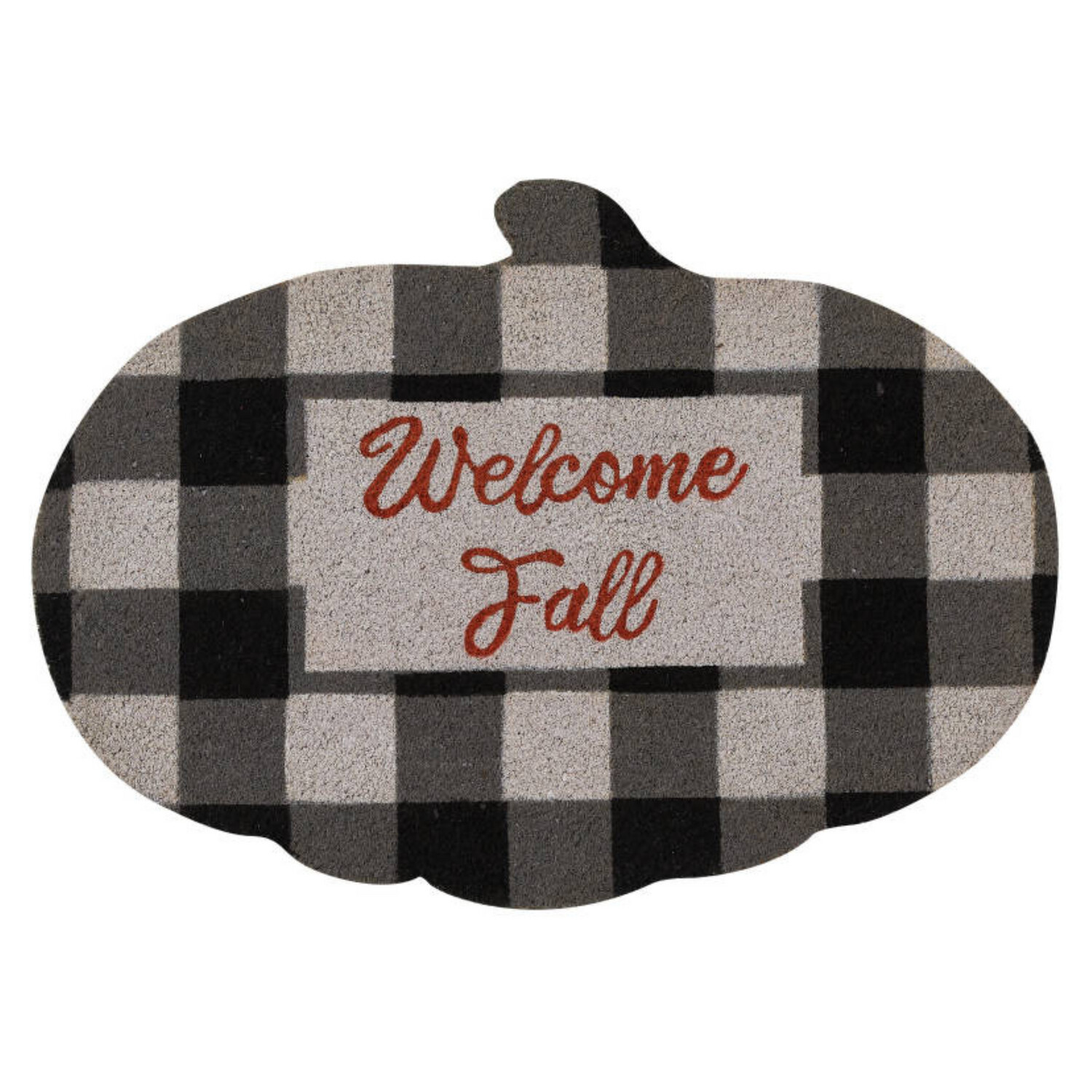 Welcome Fall Plaid Door Mat