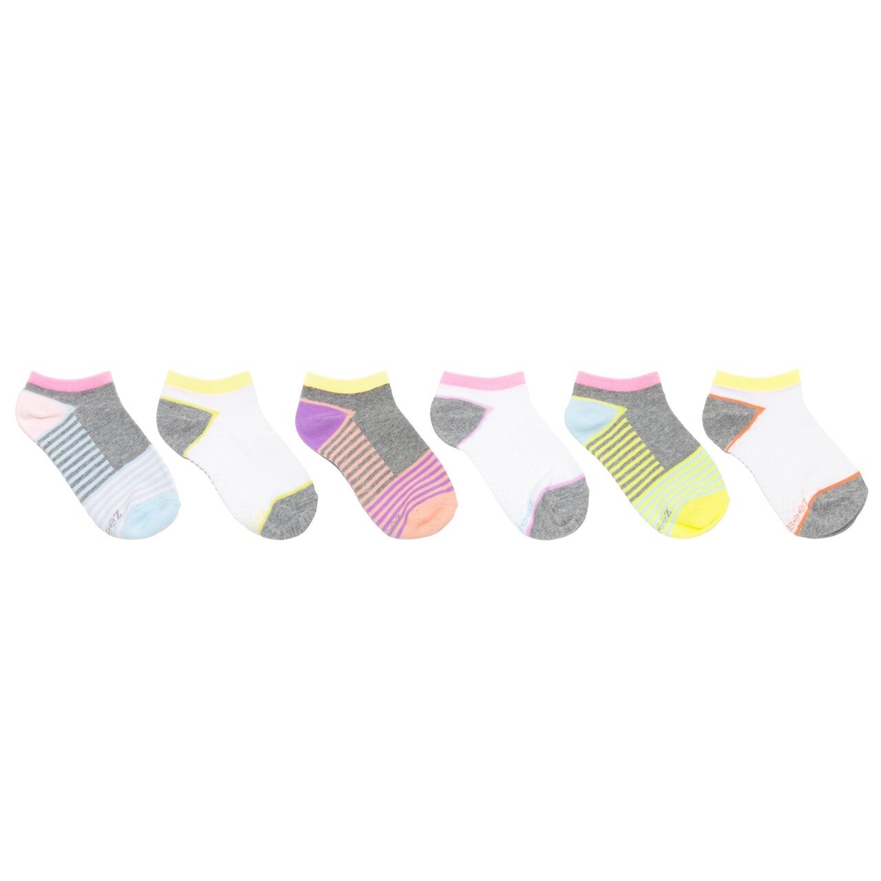 Baby Girl Set of 6 Socks, Size: Shoe Size 7-10, Type: Striped Pinks