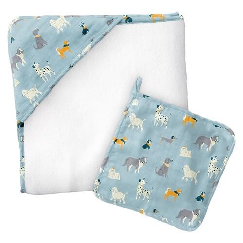 Muslin Hooded Towel &amp; Washcloth Set