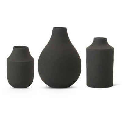 Matte Black Metal Vases