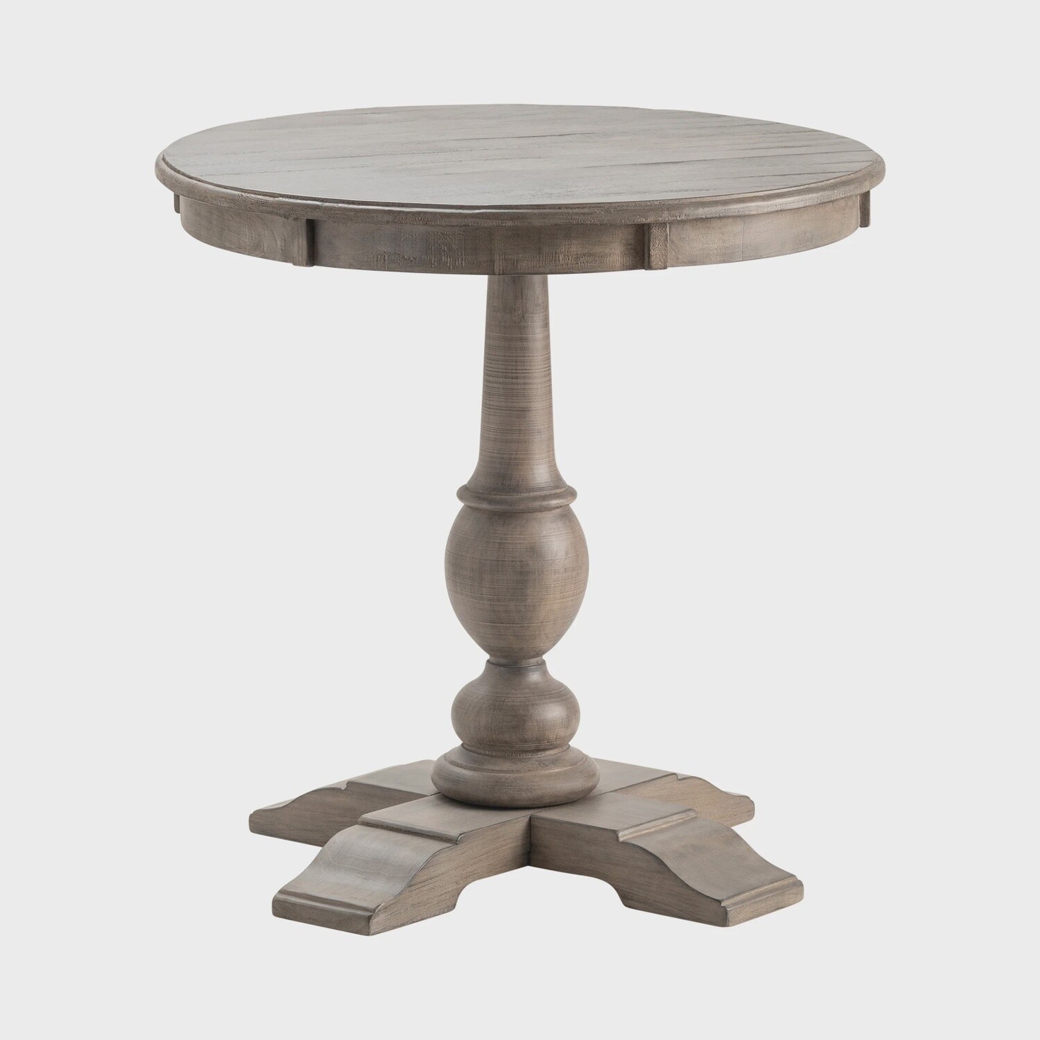 Pembroke Plantation Recycled Pine White Wash Round Accent Table