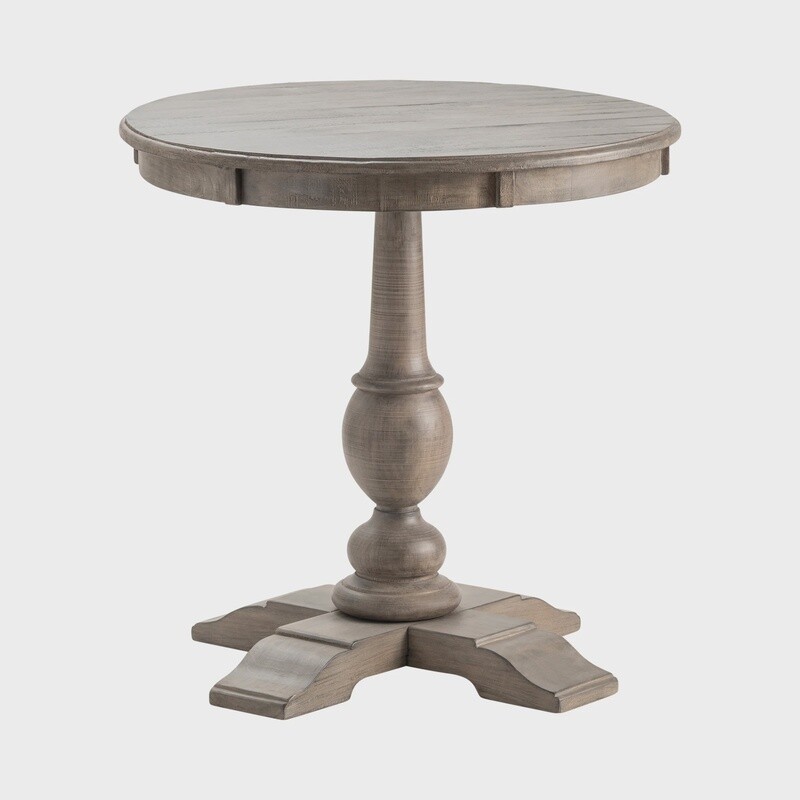 Pembroke Plantation Recycled Pine White Wash Round Accent Table