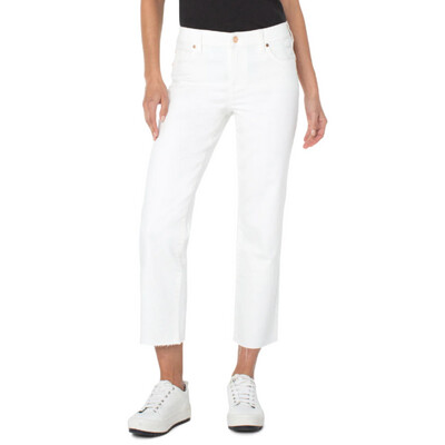 Liverpool Kennedy  Crop Straight White Jean