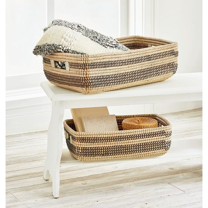 Large Seagrass Stripe Basket