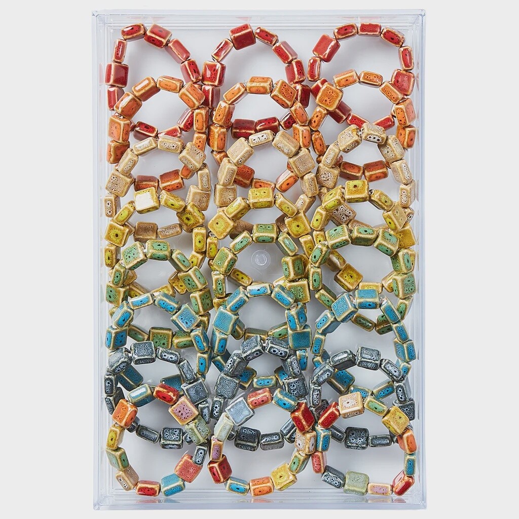 Multi Colored Stretch Bracelets, Type: Square Beads