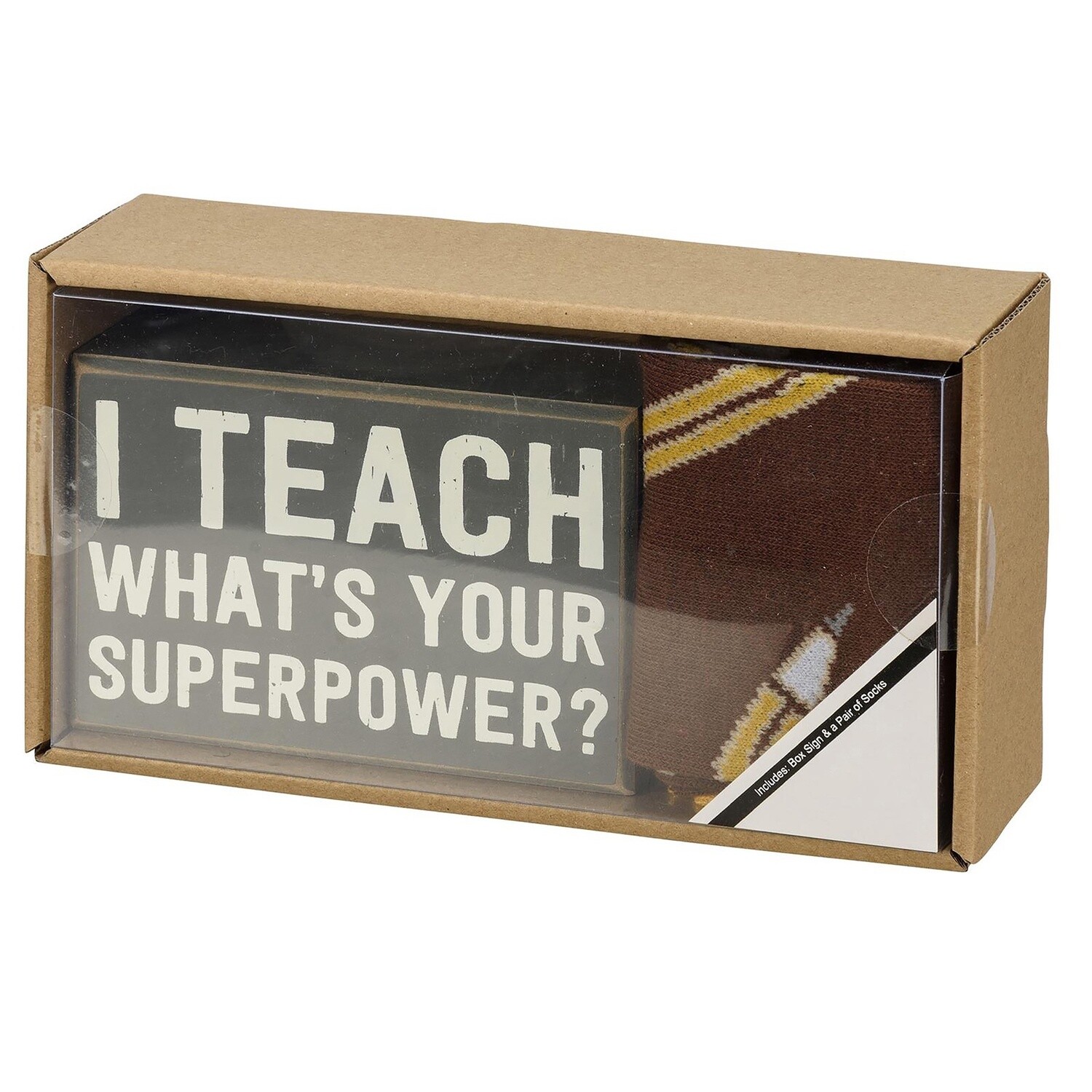 Teach Box Sign &amp; Sock Set