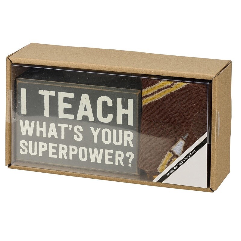 Teach Box Sign &amp; Sock Set