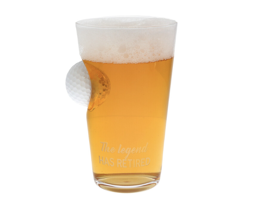 15oz Golf Ball Retired Glass, Type: Legend Has Retired