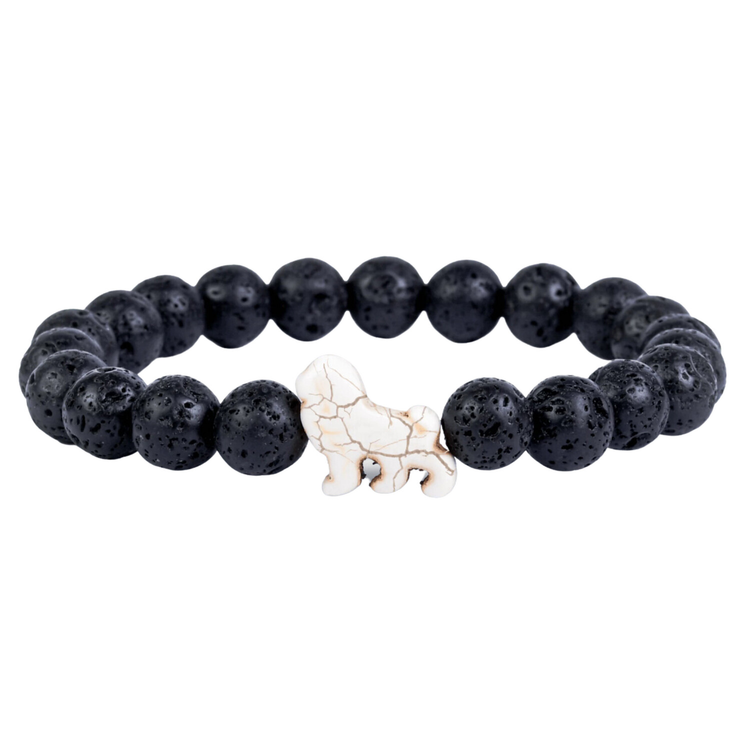 Lion Tracking Bracelet, Type: Lava Stone