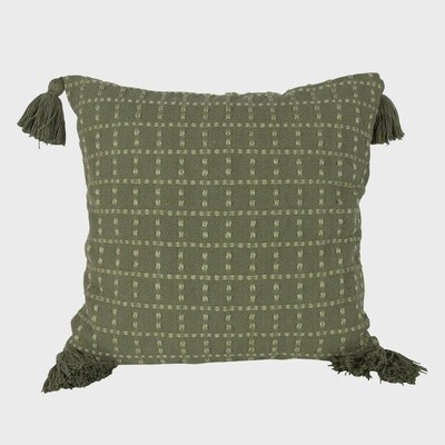 Hand Woven Poly Green Pillow