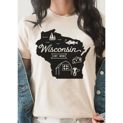 Wisconsin State Outline T-Shirt