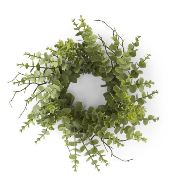 12&quot; Eucalyptus &amp; Twig Candle Ring