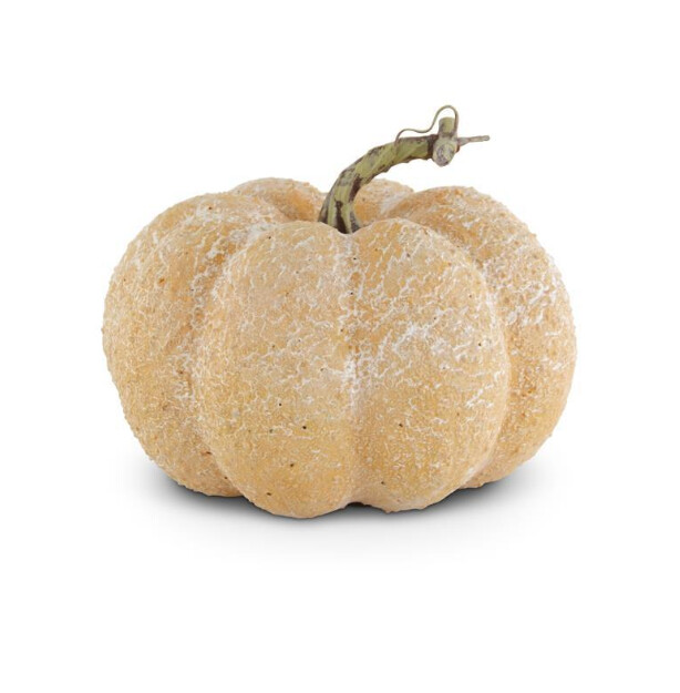 6.25&quot; Yellow Whitewashed Textured Pumpkins