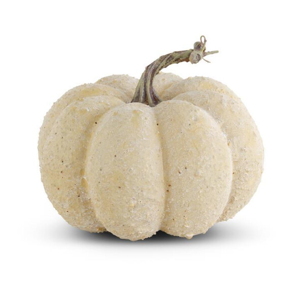 6.25&quot; Cream Whitewashed Textured Pumpkin
