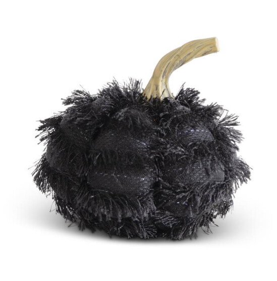 Black Eyelash Fringe Fabric Pumpkin, Size: 4in