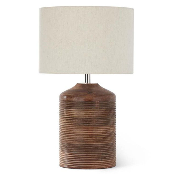 Grooved Dark Mango Barrel Lamp