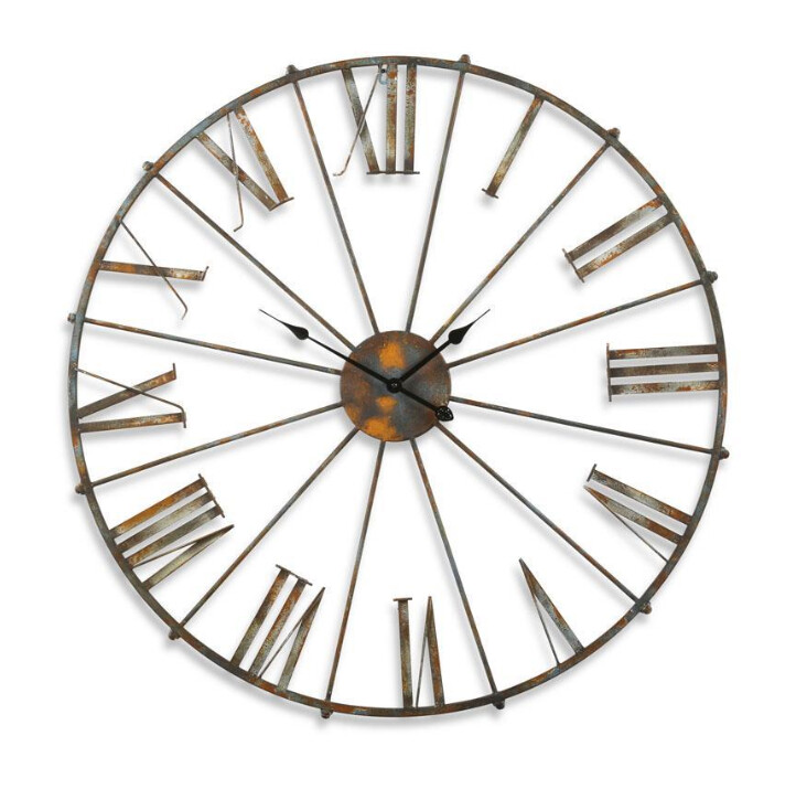 Rustic Metal Open Faced Wall Clock